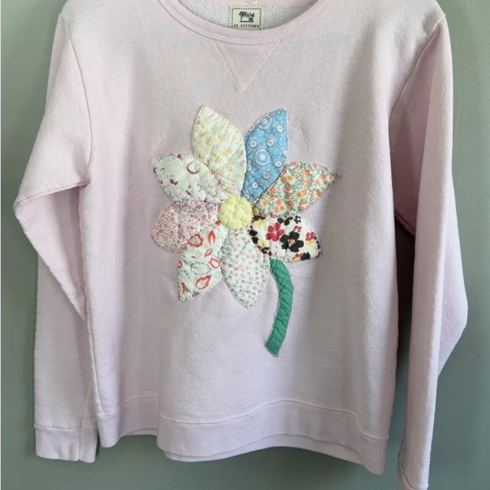 Vintage Floral Patchwork Pink Sweater